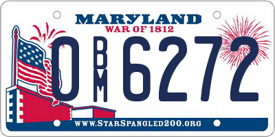 MD license plate 0BM6272