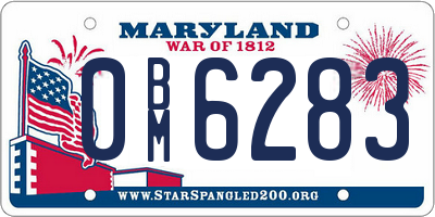MD license plate 0BM6283