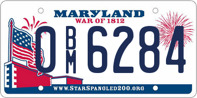 MD license plate 0BM6284