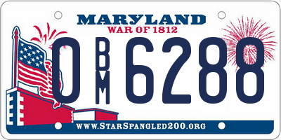 MD license plate 0BM6288