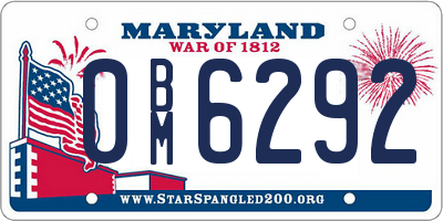 MD license plate 0BM6292
