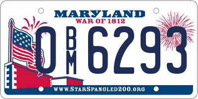MD license plate 0BM6293