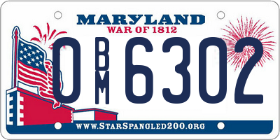 MD license plate 0BM6302