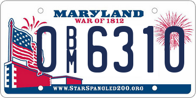 MD license plate 0BM6310