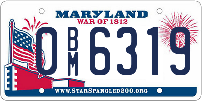 MD license plate 0BM6319