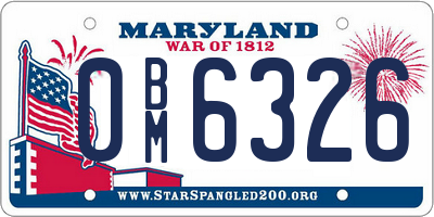 MD license plate 0BM6326