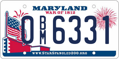 MD license plate 0BM6331