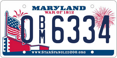 MD license plate 0BM6334