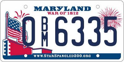 MD license plate 0BM6335