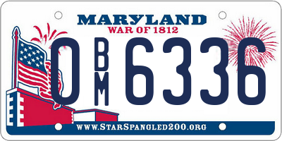 MD license plate 0BM6336