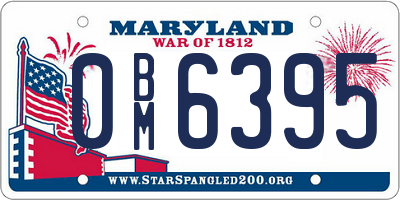 MD license plate 0BM6395