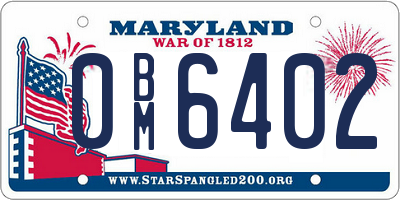 MD license plate 0BM6402