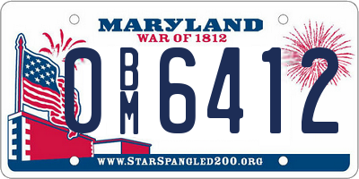 MD license plate 0BM6412