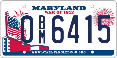 MD license plate 0BM6415