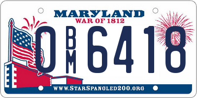 MD license plate 0BM6418