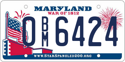 MD license plate 0BM6424