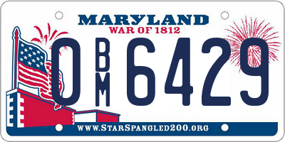 MD license plate 0BM6429