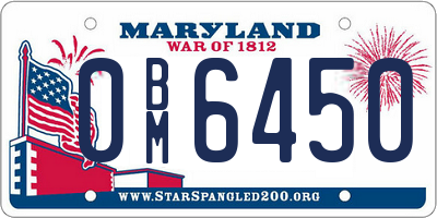 MD license plate 0BM6450