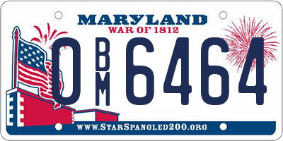 MD license plate 0BM6464