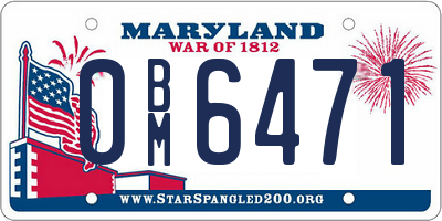 MD license plate 0BM6471