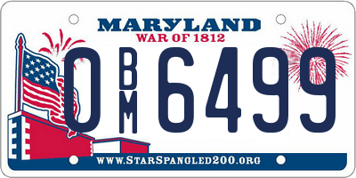 MD license plate 0BM6499