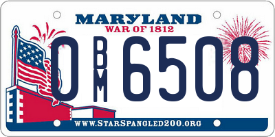 MD license plate 0BM6508
