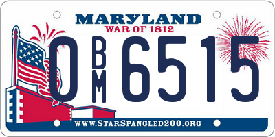 MD license plate 0BM6515