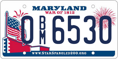 MD license plate 0BM6530