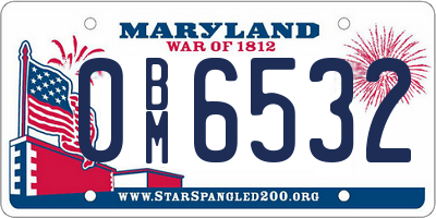 MD license plate 0BM6532