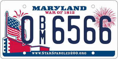 MD license plate 0BM6566