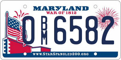 MD license plate 0BM6582