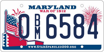 MD license plate 0BM6584