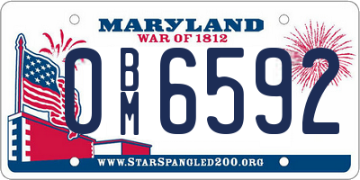 MD license plate 0BM6592