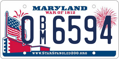 MD license plate 0BM6594