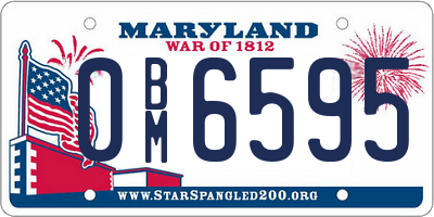 MD license plate 0BM6595