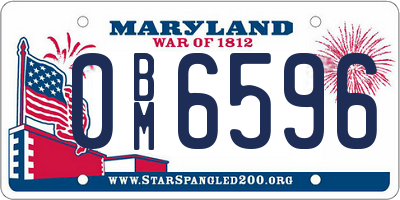 MD license plate 0BM6596