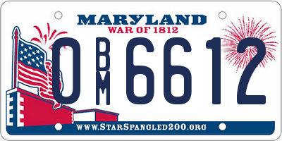 MD license plate 0BM6612