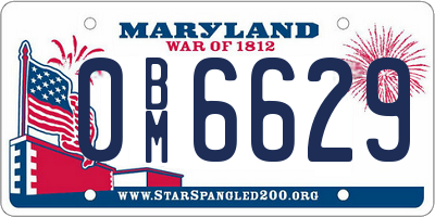 MD license plate 0BM6629