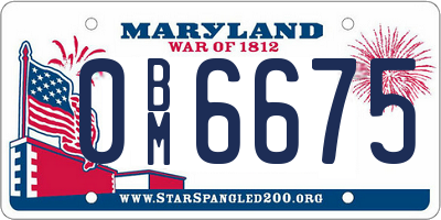 MD license plate 0BM6675