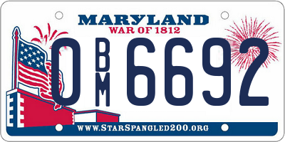 MD license plate 0BM6692