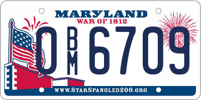 MD license plate 0BM6709