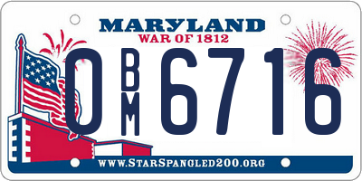 MD license plate 0BM6716