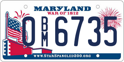MD license plate 0BM6735