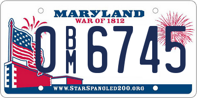 MD license plate 0BM6745