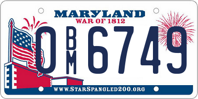 MD license plate 0BM6749