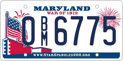 MD license plate 0BM6775