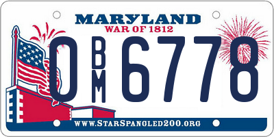 MD license plate 0BM6778