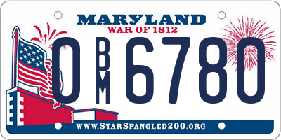 MD license plate 0BM6780
