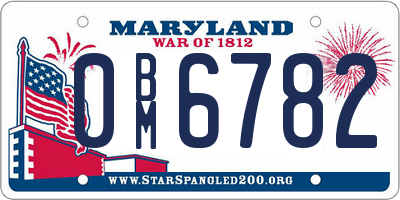 MD license plate 0BM6782