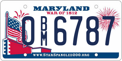 MD license plate 0BM6787